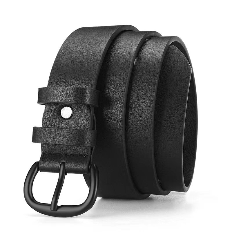 Women Leather Belt for Jeans Pants Dresses Black Ladies Waist Belt with Pin Buckle