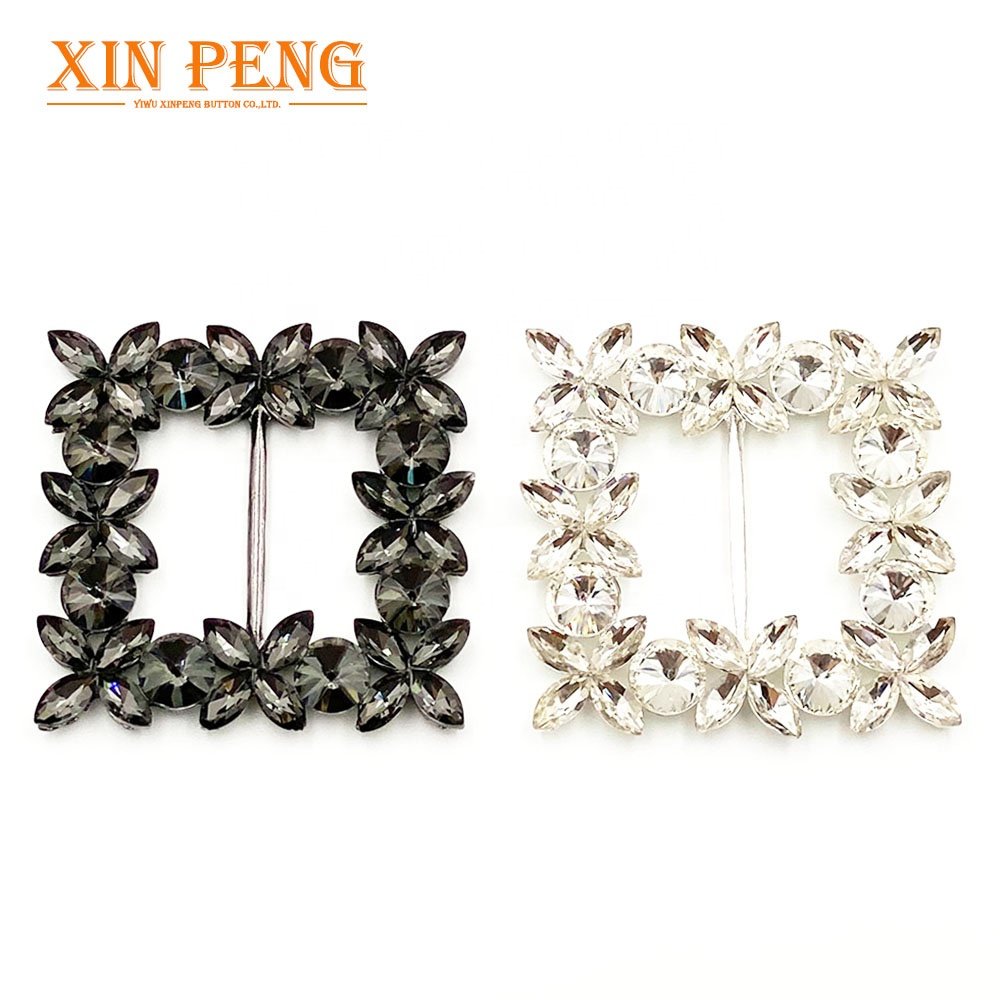 High Quality Custom Metal Buckle Rhinestone Round Buckle For Garment Coat