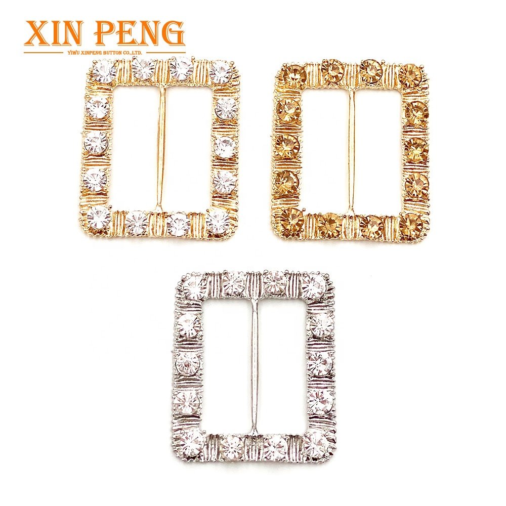 High Quality Custom Metal Buckle Rhinestone Round Buckle For Garment Coat
