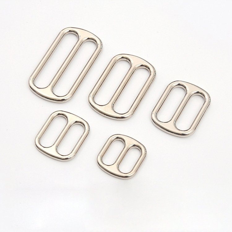 Various shape bag accessories leather hardware metal square ring square wire buckles strap adjustable buckle metal slide buckles