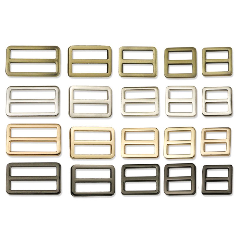 Various shape bag accessories leather hardware metal square ring square wire buckles strap adjustable buckle metal slide buckles