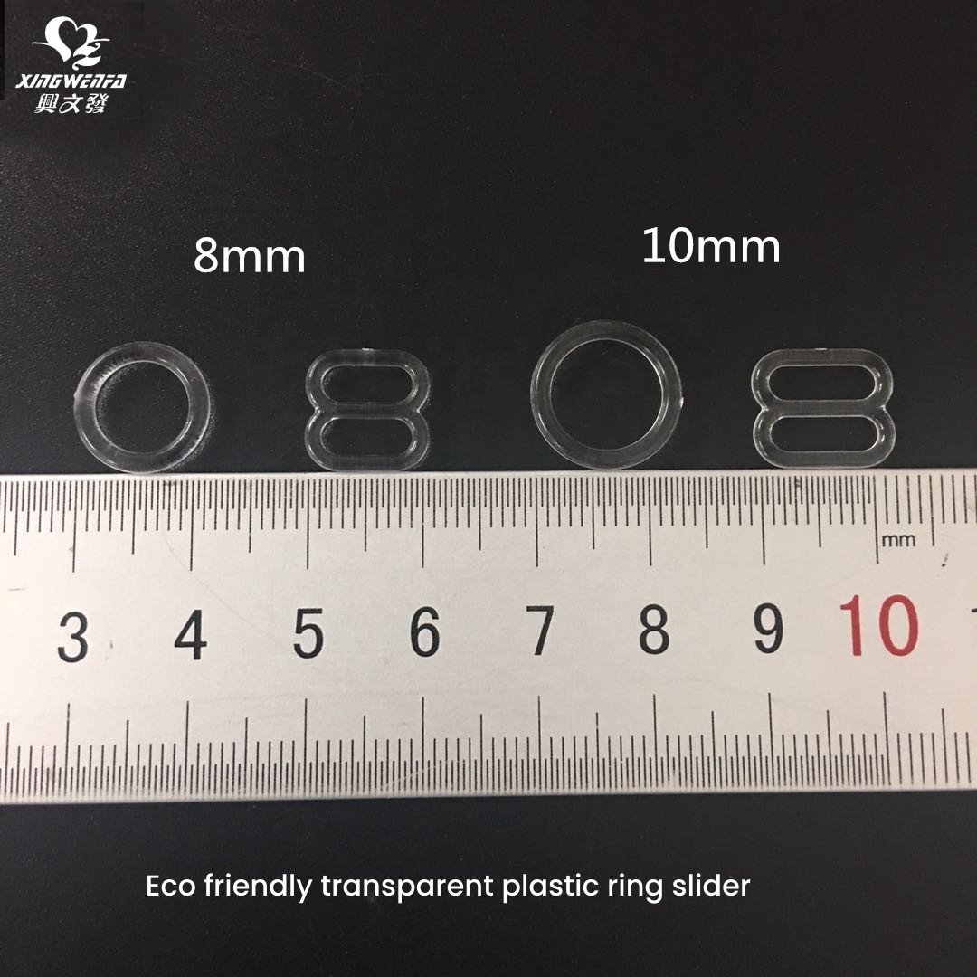 Garment accessories High quality 10mm Transparent plastic bra strap buckle clear adjuster slider