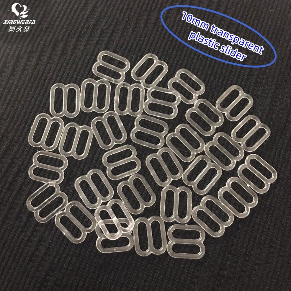 Garment accessories High quality 10mm Transparent plastic bra strap buckle clear adjuster slider