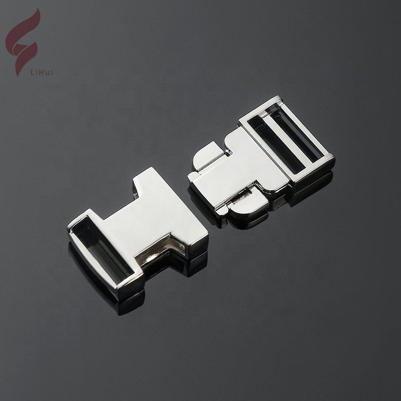 Lihui Dog Collar Quick Release Buckle Adjustable Silver Metal Buckle For Luggage Backpack
