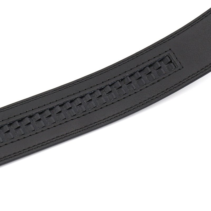 New Business Cowhide Belt 3.1cm With Strip Men's Automatic Buckle Belt Body Without Buckle Belt For Men