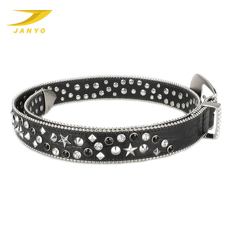 ladies Belt Rhinestones Fashion five-pointed star Full Diamond Inlaid pin buckle Crystal Belt for women