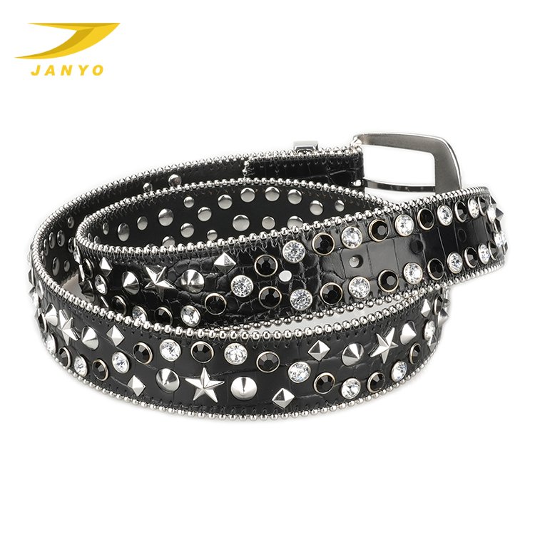 ladies Belt Rhinestones Fashion five-pointed star Full Diamond Inlaid pin buckle Crystal Belt for women