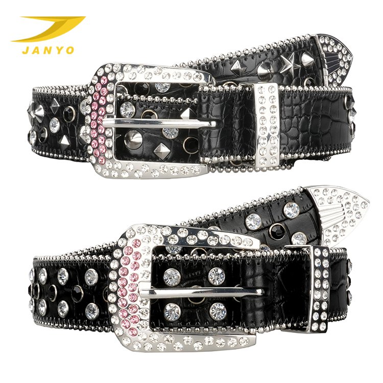 ladies Belt Rhinestones Fashion five-pointed star Full Diamond Inlaid pin buckle Crystal Belt for women