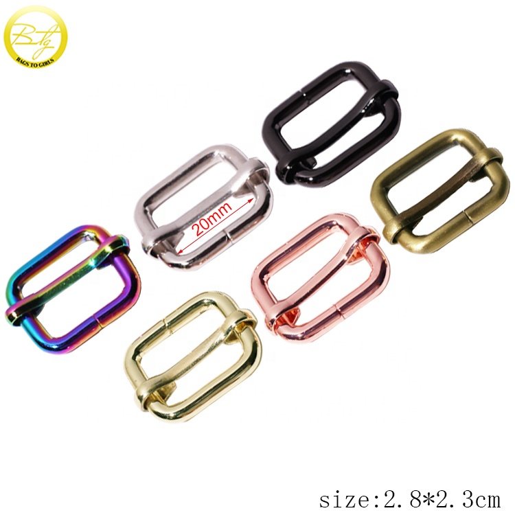 Wholesale shoes buckle adjuster handbag hardware straps multicolor alloy metal roller buckle for dog collar