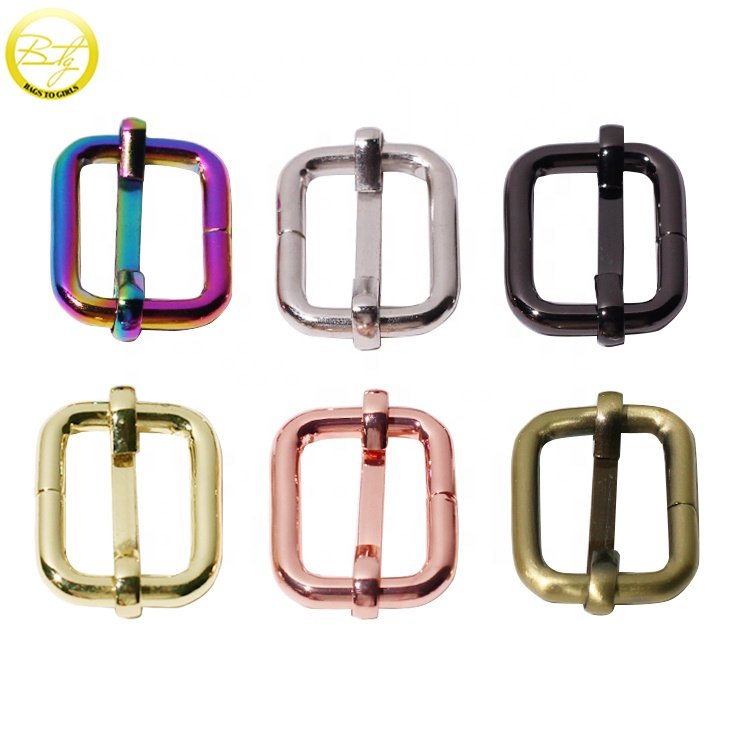 Wholesale shoes buckle adjuster handbag hardware straps multicolor alloy metal roller buckle for dog collar