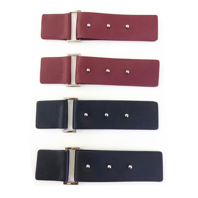 Custom design black pu leather buckle for windcoat