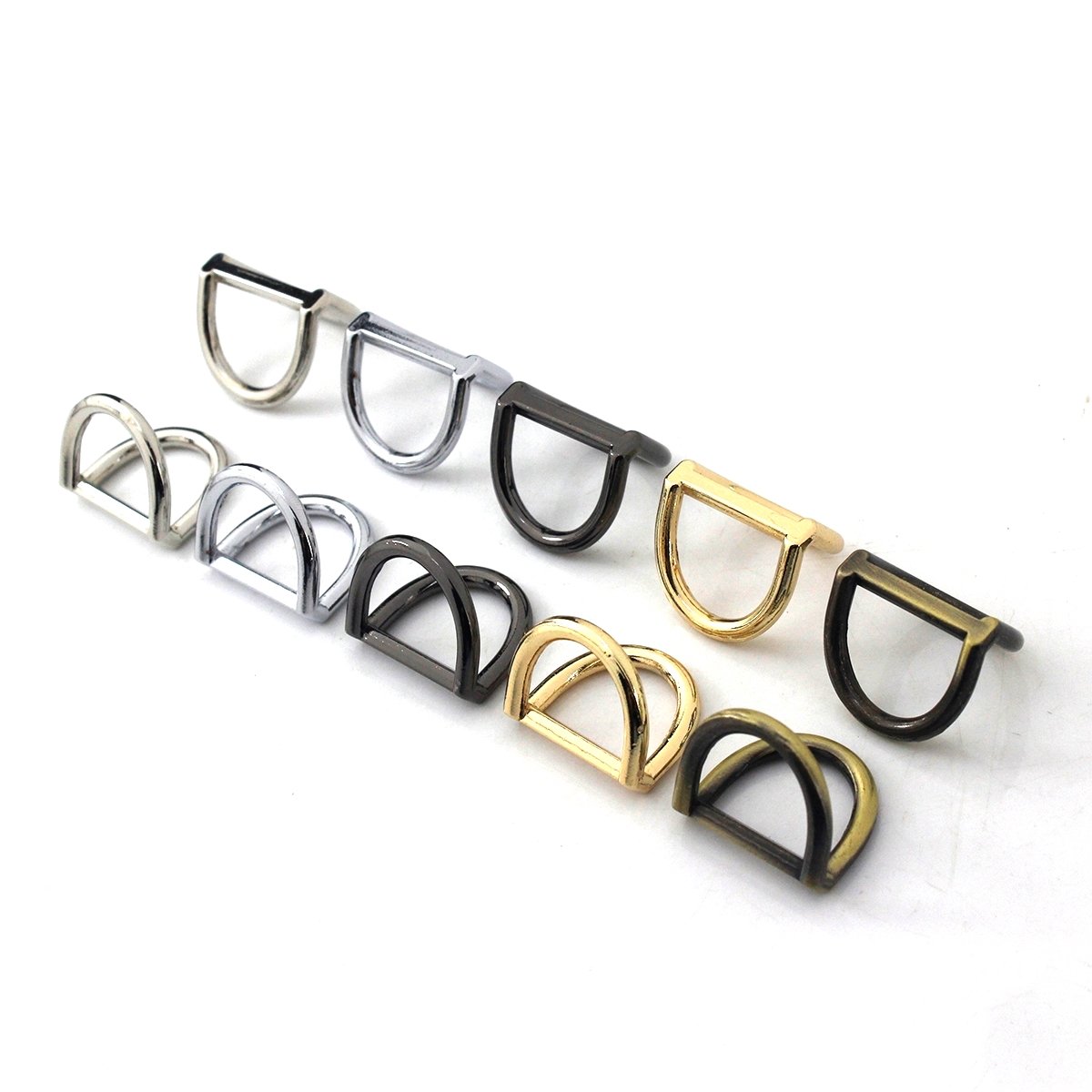 Bag Making Hardware Accessories Alloy D-ring Bag Strap Connector D-ring Adjuster Metal Double D-ring Buckle for Handbags Purse