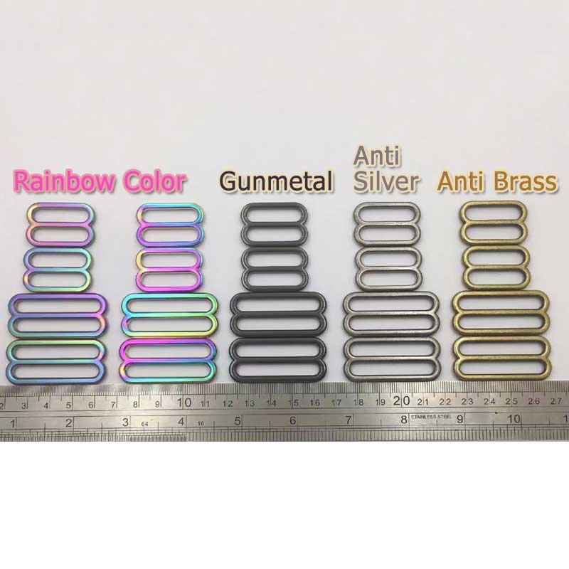 8 shape Custom size side adjusters metal buckle strap adjusting buckle metal tri-glide sliders metal buckle