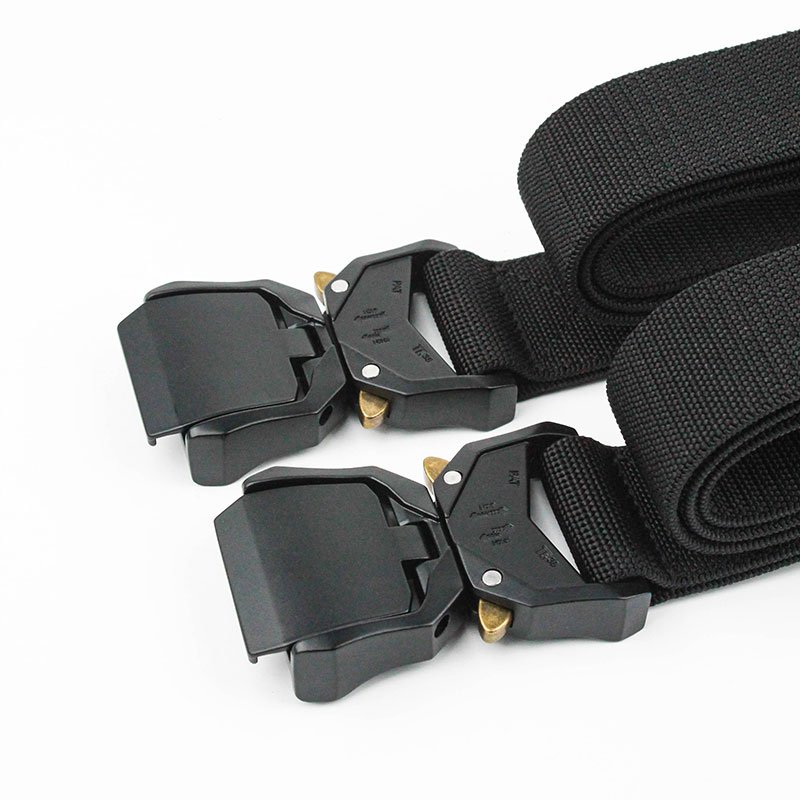 Wholesale Polyester Tactical Belt Metal Buckle Weaving Fabric Belts Custom Logo Adjustable Training Men Canvas Belt