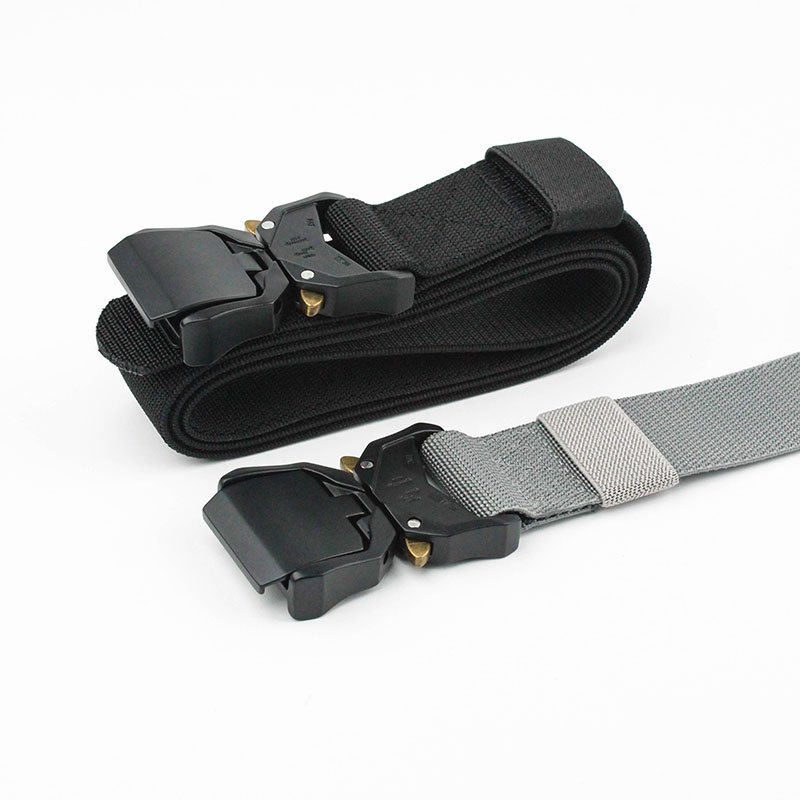 Wholesale Polyester Tactical Belt Metal Buckle Weaving Fabric Belts Custom Logo Adjustable Training Men Canvas Belt