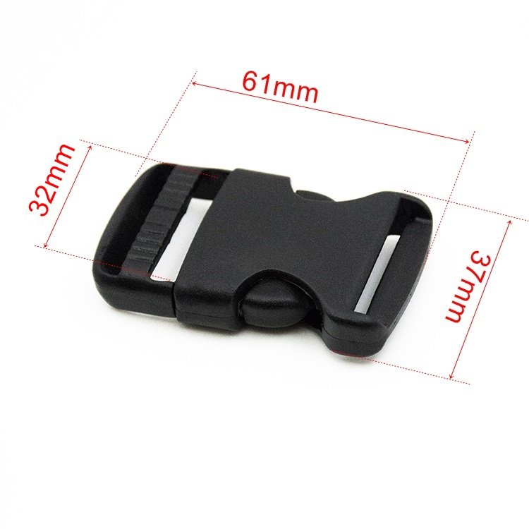 19mm 26mm 32mm 38mm Black Side Release Plastic Buckle Clasp for Bagpack Stroller Dog Collar