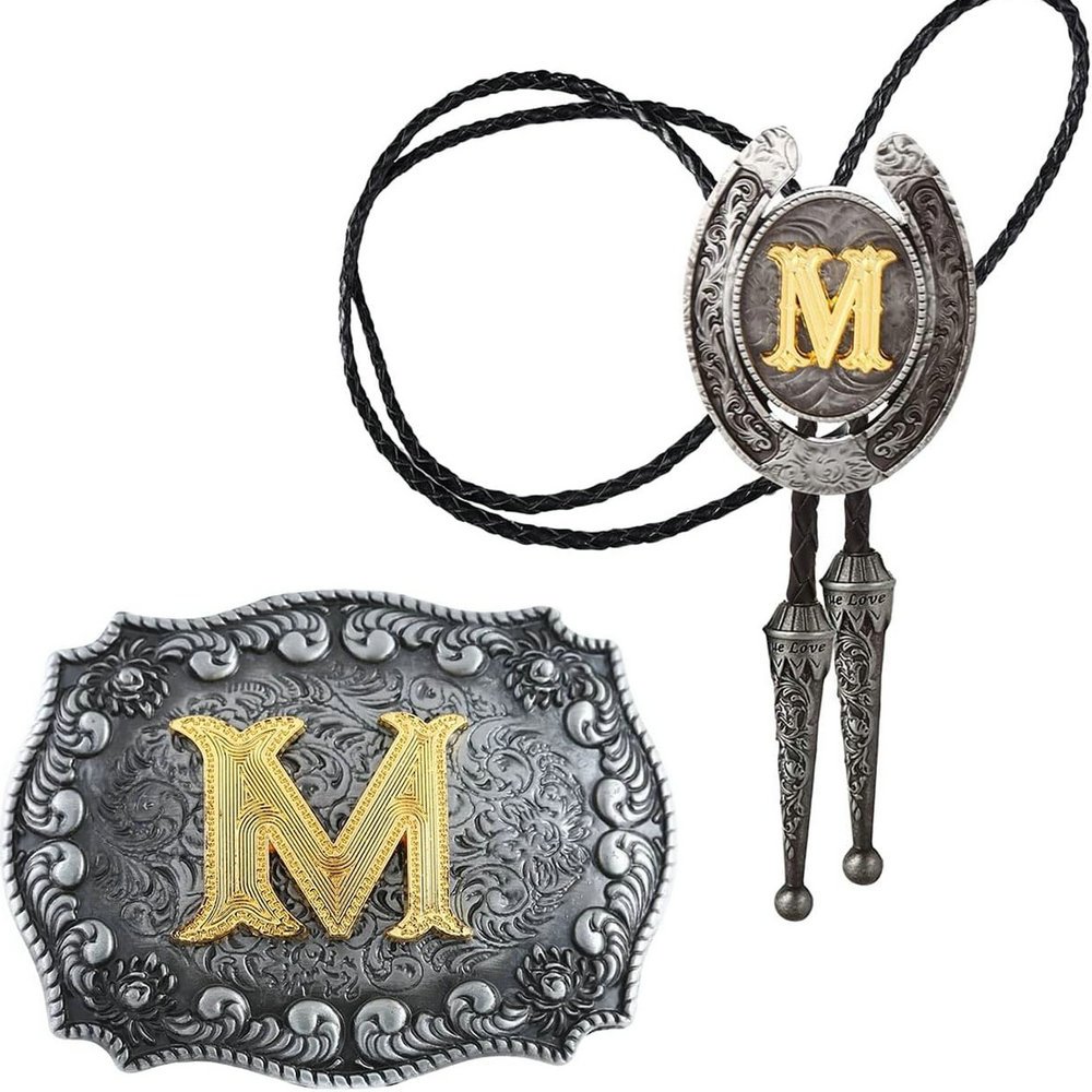 Classic Men's buckle Western Belt Buckle and Bolo Tie sets