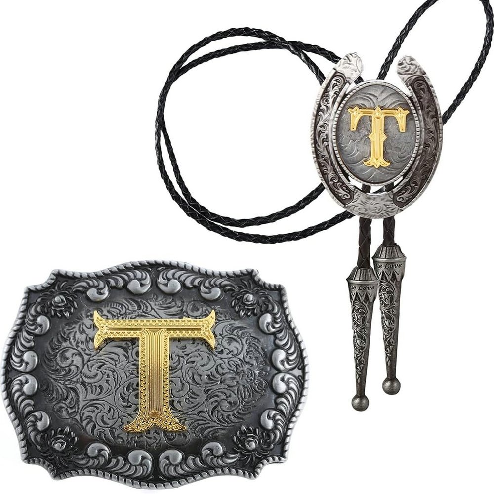 Classic Men's buckle Western Belt Buckle and Bolo Tie sets