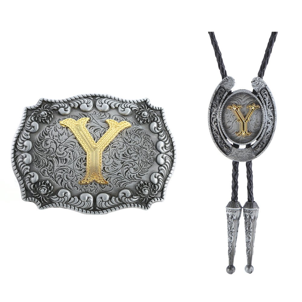Classic Men's buckle Western Belt Buckle and Bolo Tie sets