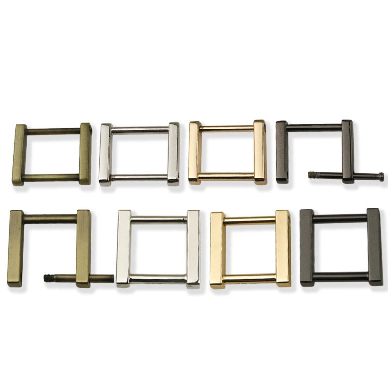 Cheap Price bag accessories leather hardware metal square wire buckles strap adjustable buckle metal slide buckles with screw