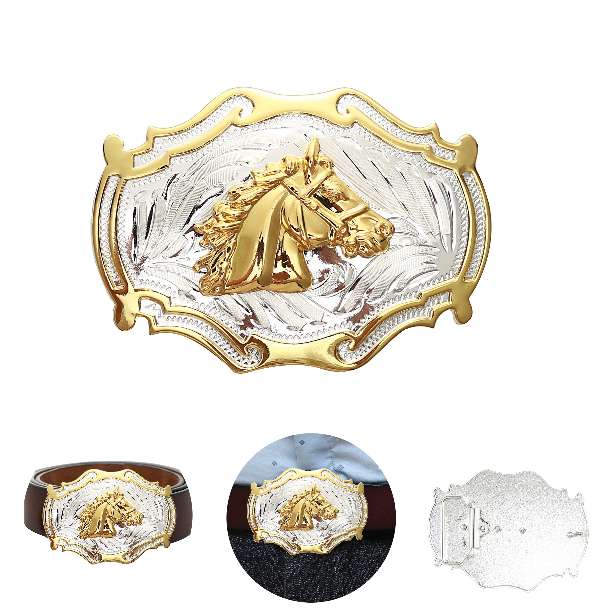 China manufacturers custom no minimum metal soft enamel belt buckles 2D 3D horse cowboy men belt buckle