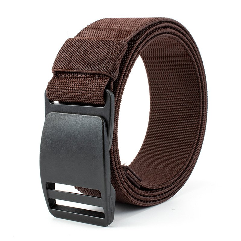Men's Anti-allergy Quick-drying Nylon Belt Elastic Canvas Belt Plastic Steel Buckle No Metal Belt