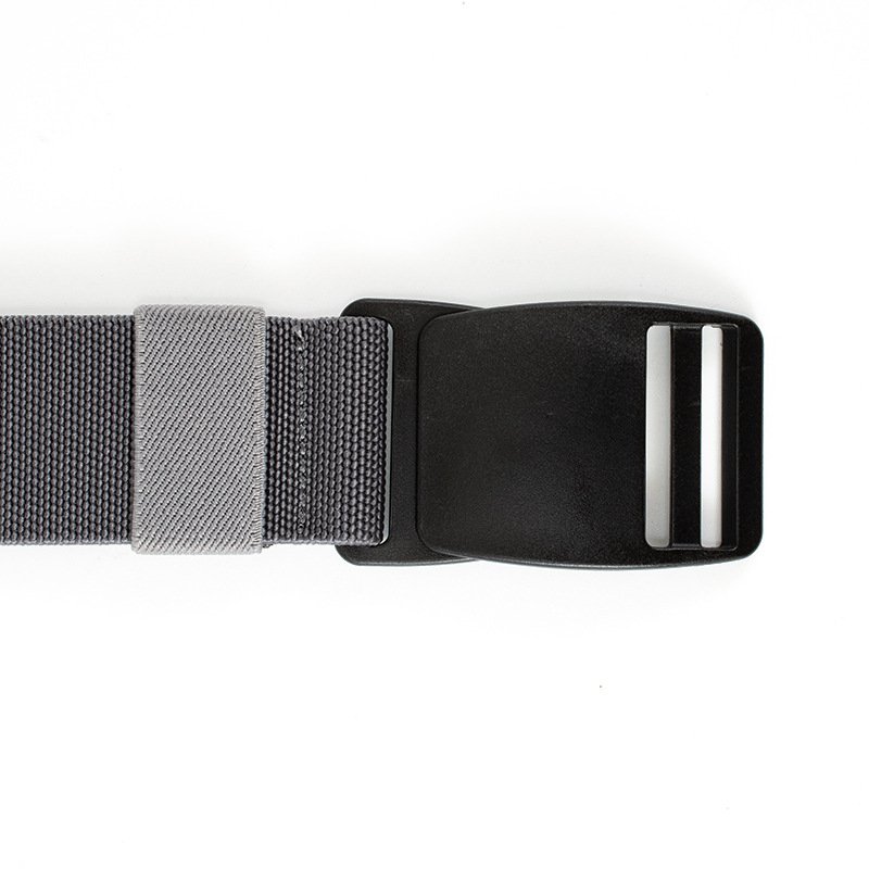 Men's Anti-allergy Quick-drying Nylon Belt Elastic Canvas Belt Plastic Steel Buckle No Metal Belt