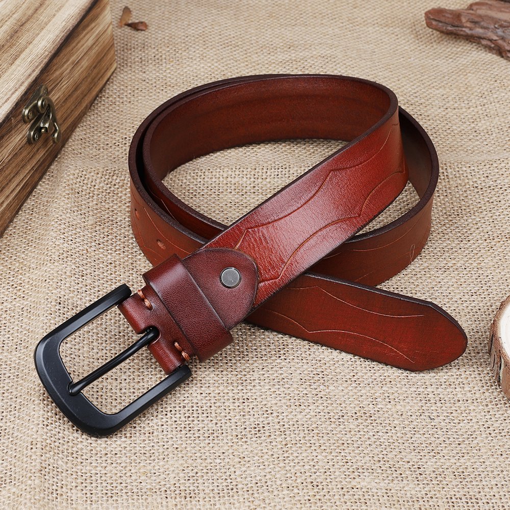 Luxury Brand Men Pin Buckle Belt Genuine Cow Leather Belt for Men Vintage Leather Belts OEM Customized Logo Hide Accepted