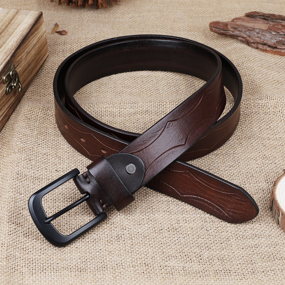Luxury Brand Men Pin Buckle Belt Genuine Cow Leather Belt for Men Vintage Leather Belts OEM Customized Logo Hide Accepted