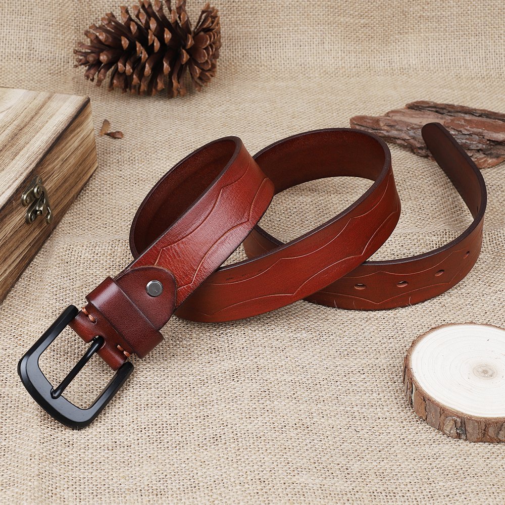 Luxury Brand Men Pin Buckle Belt Genuine Cow Leather Belt for Men Vintage Leather Belts OEM Customized Logo Hide Accepted