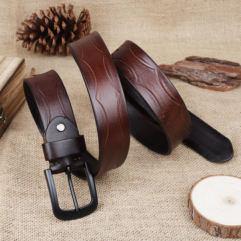 Luxury Brand Men Pin Buckle Belt Genuine Cow Leather Belt for Men Vintage Leather Belts OEM Customized Logo Hide Accepted