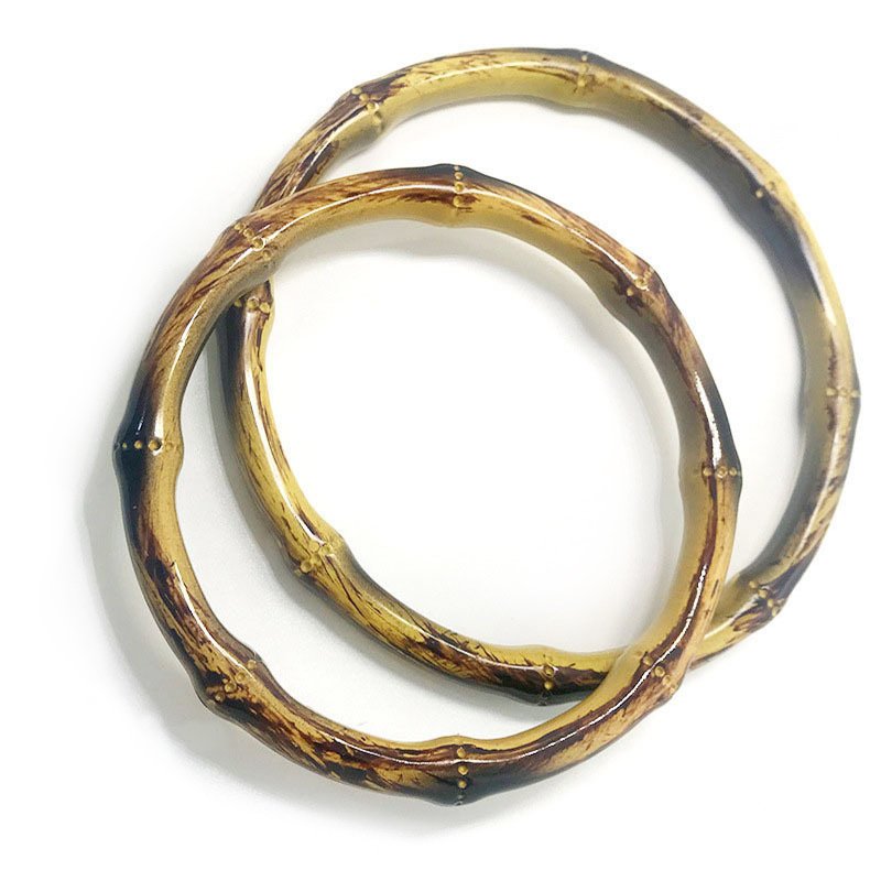 Factory Wholesale 12cm 15cm Round Accessories Resin Acrylic Lastic Pairs O-ring Circle Handle Buckle For Crochet Woven Bags