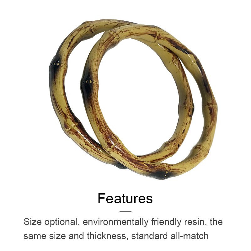 Factory Wholesale 12cm 15cm Round Accessories Resin Acrylic Lastic Pairs O-ring Circle Handle Buckle For Crochet Woven Bags