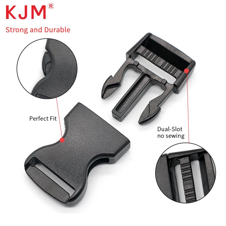 KJM Custom Logo Pom Recycled Plastic Quick Side Release Buckle for Outdoor Backpack Tactical Equipment Tactical Backpack
