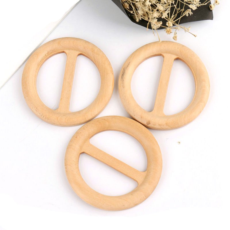 Wooden 1'' Tri-gide Slider Buckle Triglide adjustable ladder lock buckle 30mm 40mm for bag clothes accessories Circular buckle