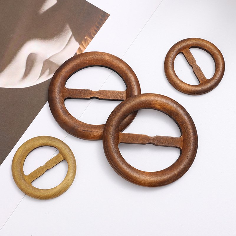 Wooden 1'' Tri-gide Slider Buckle Triglide adjustable ladder lock buckle 30mm 40mm for bag clothes accessories Circular buckle