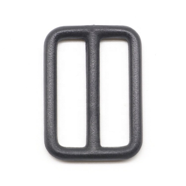 Portable Black Figure-of-Eight Shaped Adjustable Buckle POM Plastic Slide for Luggage Accessories