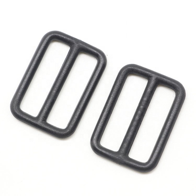Portable Black Figure-of-Eight Shaped Adjustable Buckle POM Plastic Slide for Luggage Accessories