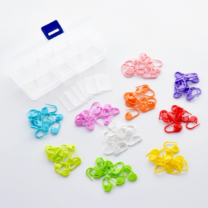 Colorful Plastic Safty Pins Sweater Mark Buckles Needle Yarn Diy Weaving Tools Plastic Knitting Stitch Marking Safety Pin