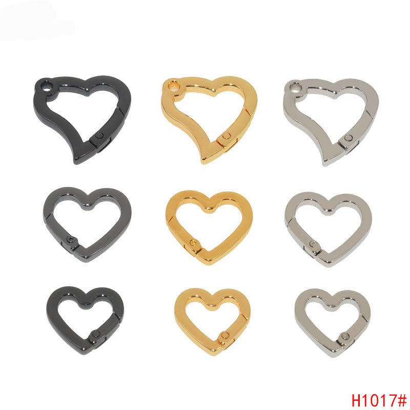 Love Heart-shaped Spring Loop Hook Buckle Professional Connection Open Metal Spring Ring