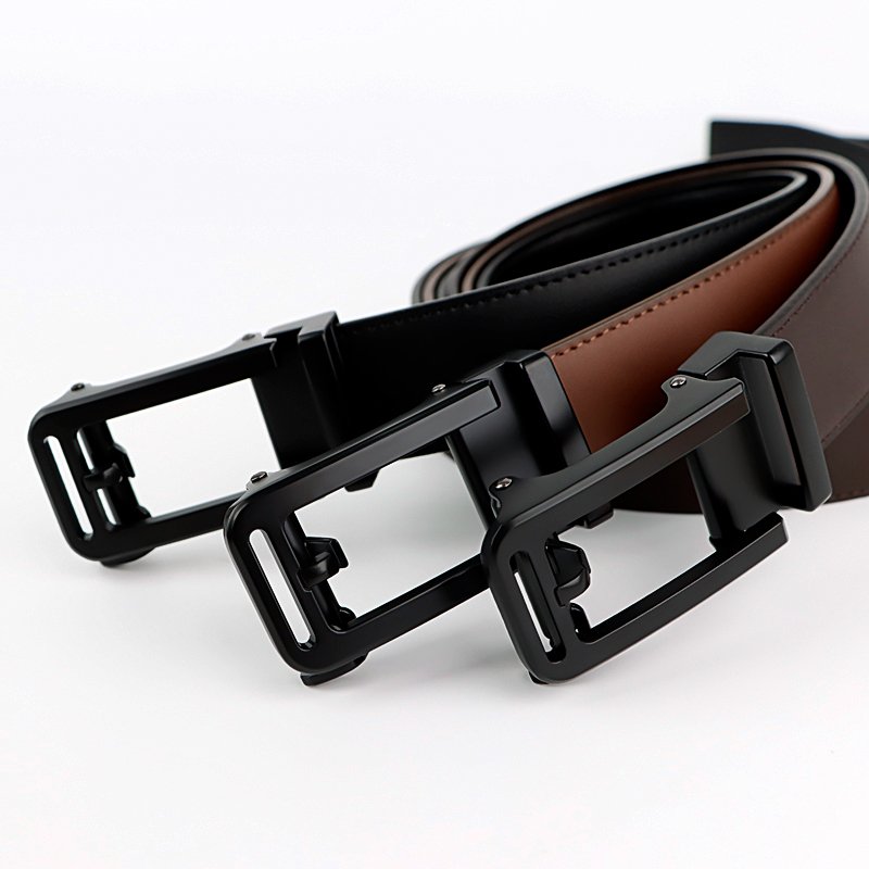 New Fashion Split Men Genuine Leather Belt With Alloy Automatic Buckle Garment Belt OEM Customized Logo Men Belt