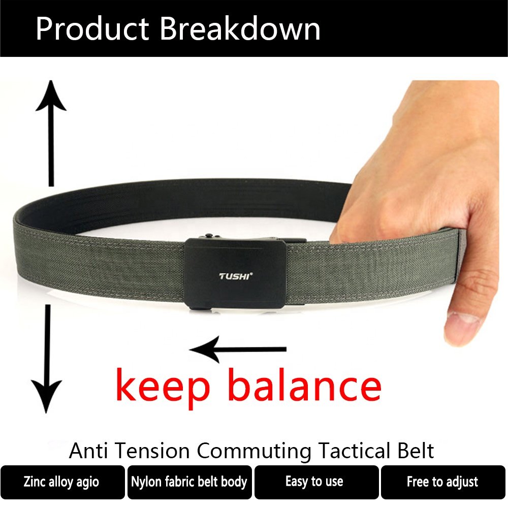 Custom No Holes Hunting Hiking Outdoor Tactical Belt Automatic Alloy Buckle New Design KORE Tactical Belts Nylon Strap Wholesale