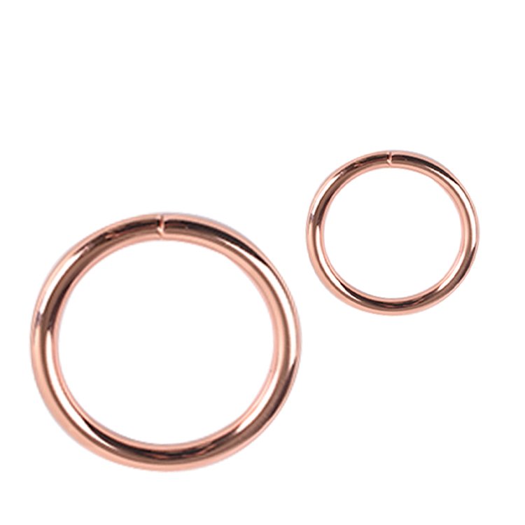Metal Rose Gold Closed Round Rings Strap Connector Buckle O Ring