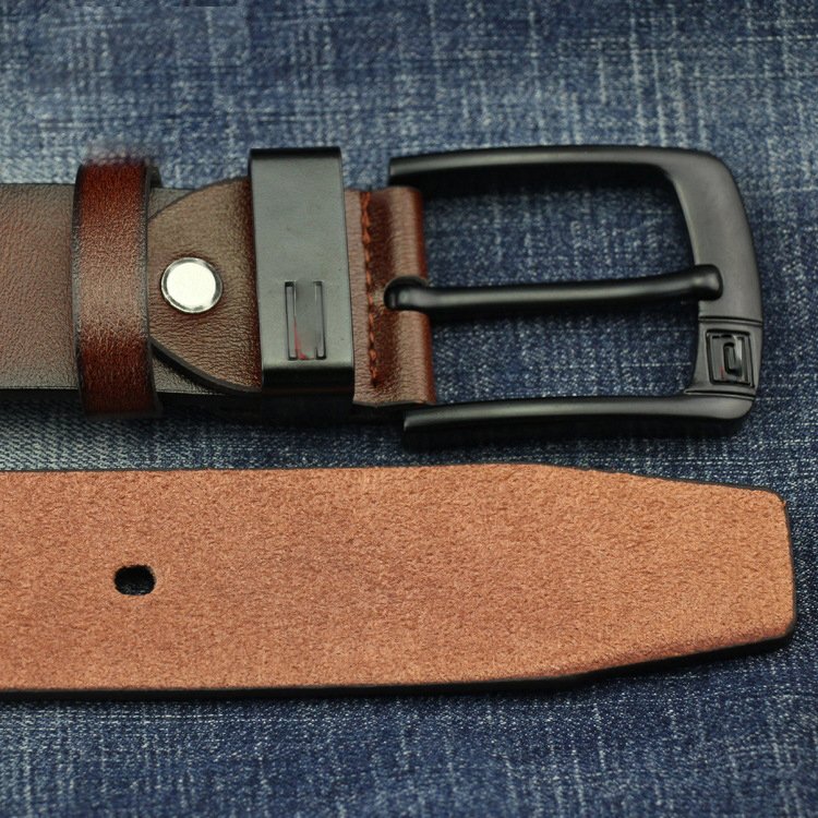 DDA744 New Male Waist Pinhole Strap Casual Strong Soft Retro Pants Jeans Business Brown Belt Men Alloy Pin Buckle Leather Belts