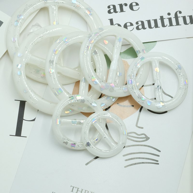 Custom buckles plastic polishing resin pin Buckles women coats belt round waist buckles for clothing