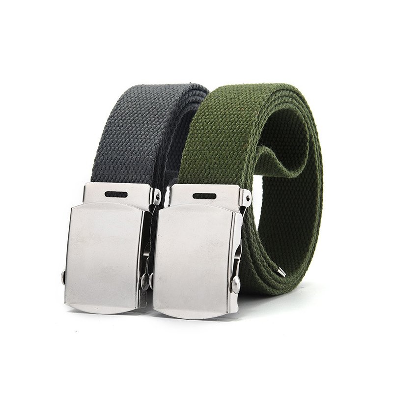 Steel Metal Buckle Cotton Canvas Fabric Belt Daily Sports Casual Breathable Students New semester Training Belt