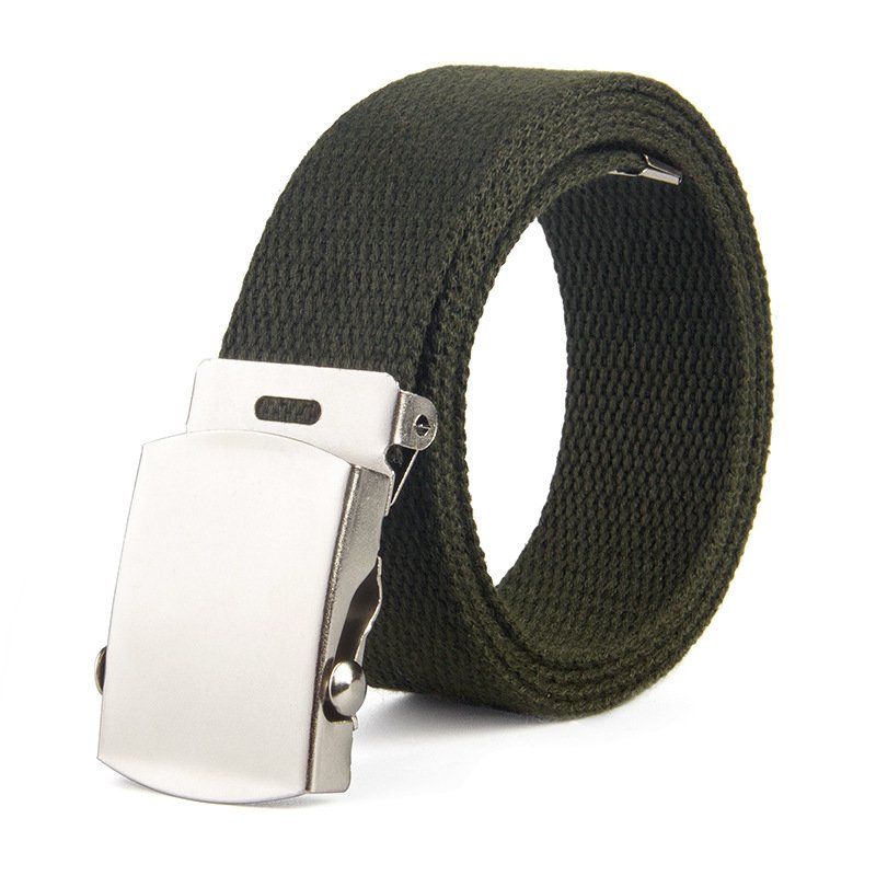 Steel Metal Buckle Cotton Canvas Fabric Belt Daily Sports Casual Breathable Students New semester Training Belt