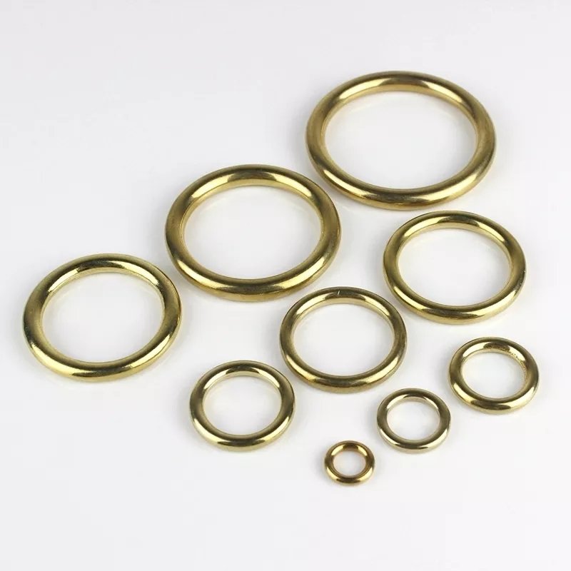 Solid Brass Cast O-Ring Seamless Round Buckle For Webbing Leather Craft Bag Strap Belt Pet Collar High Quality