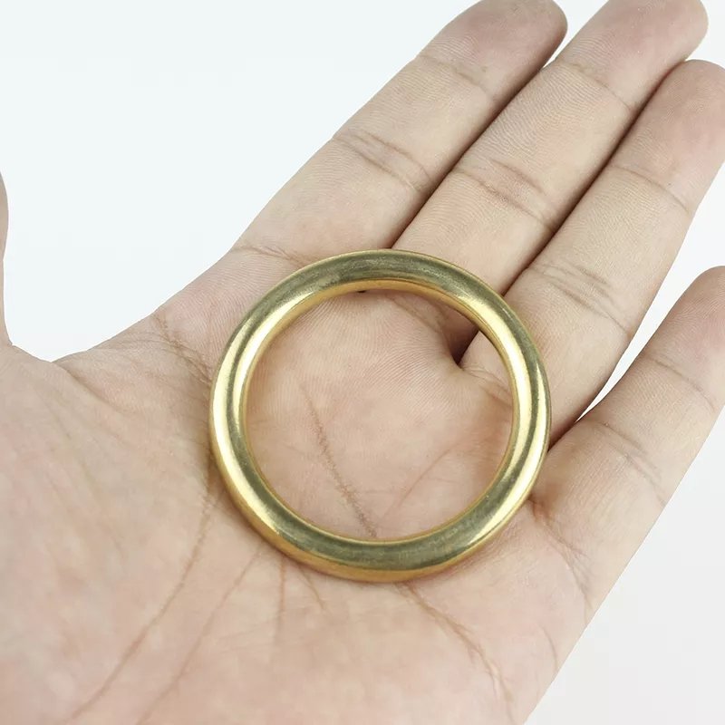 Solid Brass Cast O-Ring Seamless Round Buckle For Webbing Leather Craft Bag Strap Belt Pet Collar High Quality
