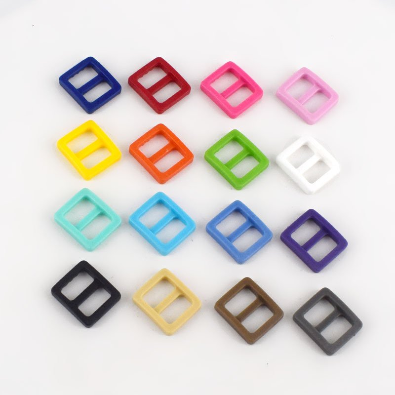 MeeTee F5-3 10mm Colorful Plastic Tri Glide Adjust Belt Ring HandBag Parts Tri-glide Bag Buckle